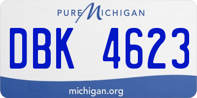 MI license plate DBK4623