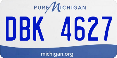MI license plate DBK4627