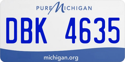 MI license plate DBK4635