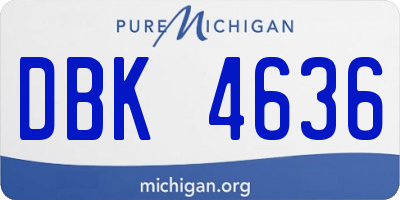 MI license plate DBK4636
