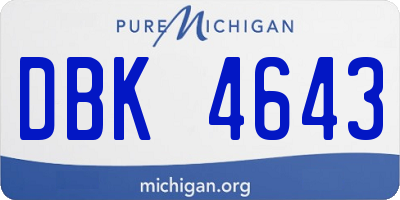 MI license plate DBK4643