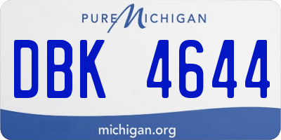 MI license plate DBK4644