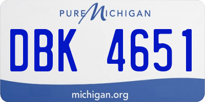 MI license plate DBK4651