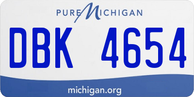 MI license plate DBK4654