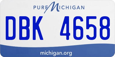 MI license plate DBK4658