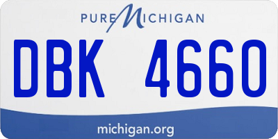 MI license plate DBK4660