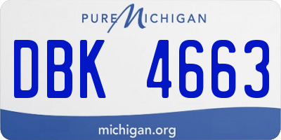 MI license plate DBK4663