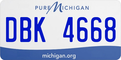 MI license plate DBK4668