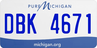 MI license plate DBK4671