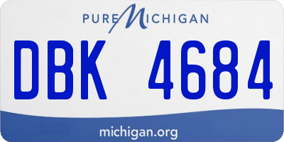 MI license plate DBK4684