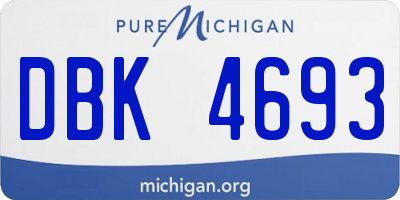 MI license plate DBK4693