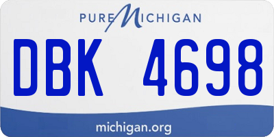MI license plate DBK4698