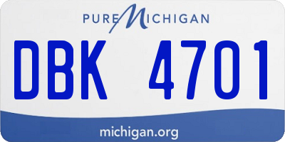 MI license plate DBK4701