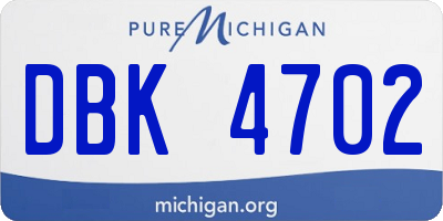 MI license plate DBK4702