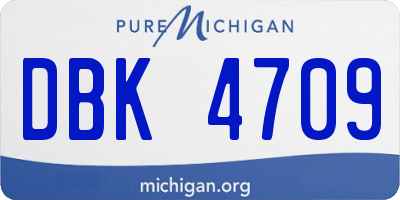 MI license plate DBK4709