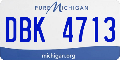 MI license plate DBK4713
