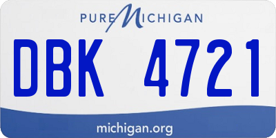 MI license plate DBK4721
