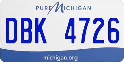 MI license plate DBK4726