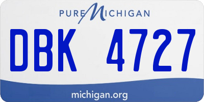 MI license plate DBK4727