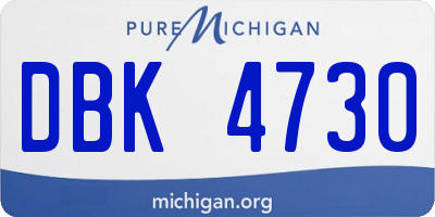 MI license plate DBK4730
