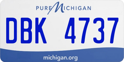 MI license plate DBK4737