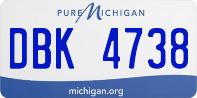 MI license plate DBK4738