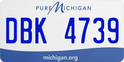MI license plate DBK4739