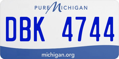 MI license plate DBK4744