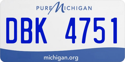 MI license plate DBK4751