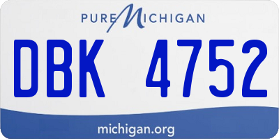 MI license plate DBK4752