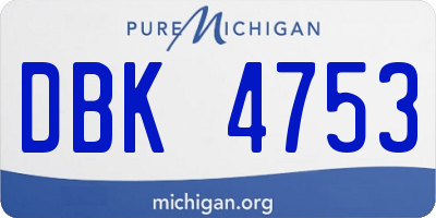 MI license plate DBK4753