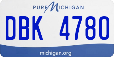 MI license plate DBK4780