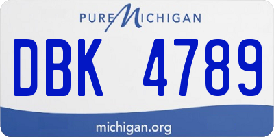 MI license plate DBK4789