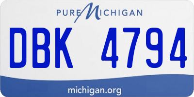 MI license plate DBK4794