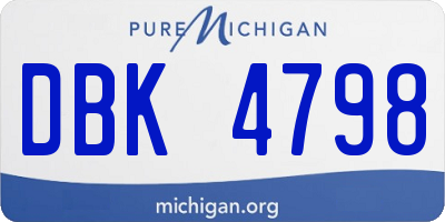 MI license plate DBK4798