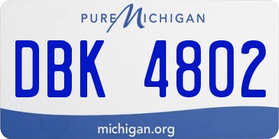 MI license plate DBK4802
