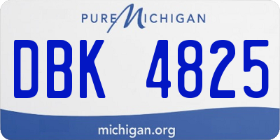 MI license plate DBK4825