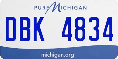 MI license plate DBK4834