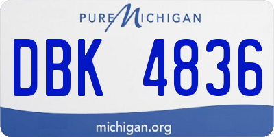 MI license plate DBK4836