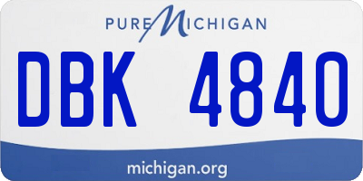 MI license plate DBK4840