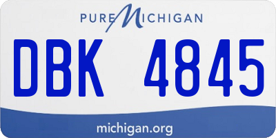 MI license plate DBK4845