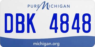 MI license plate DBK4848