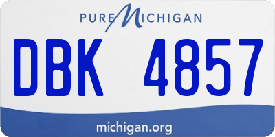 MI license plate DBK4857
