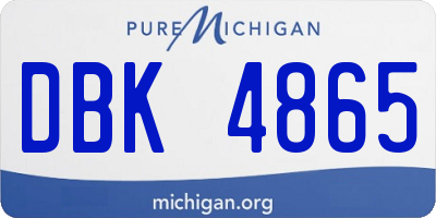 MI license plate DBK4865