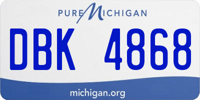 MI license plate DBK4868