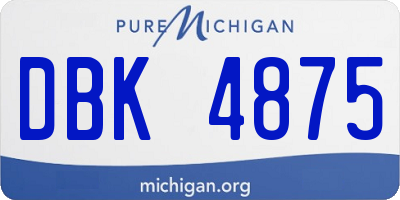 MI license plate DBK4875