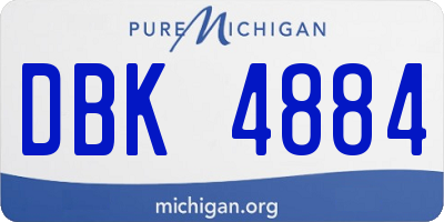MI license plate DBK4884