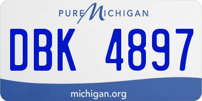MI license plate DBK4897
