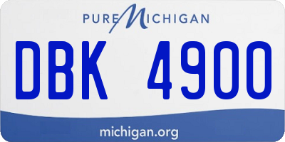 MI license plate DBK4900