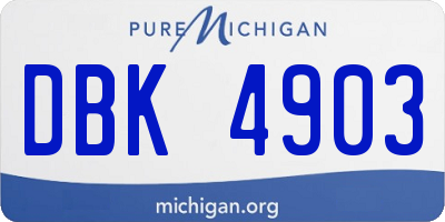 MI license plate DBK4903